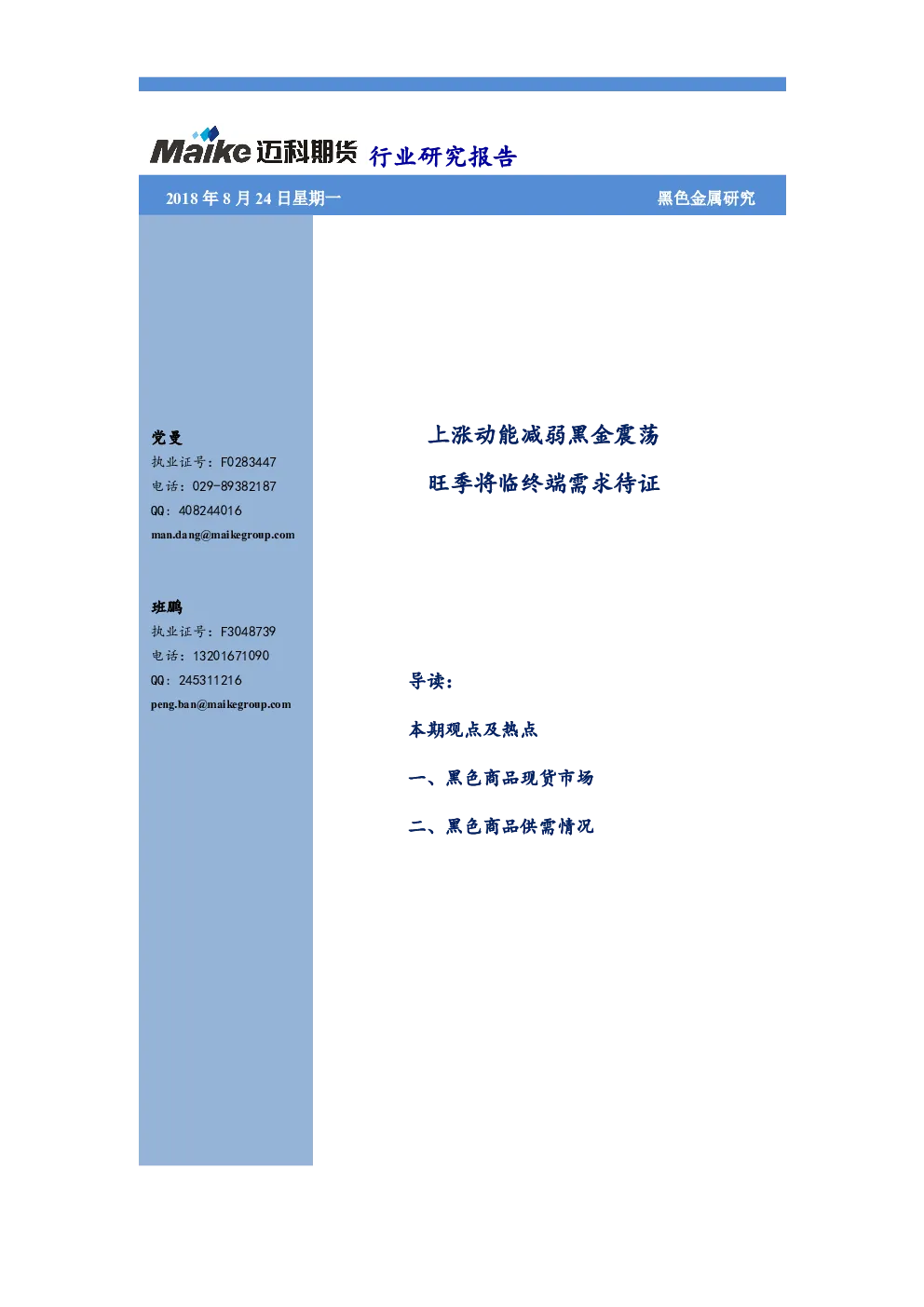 报告封面