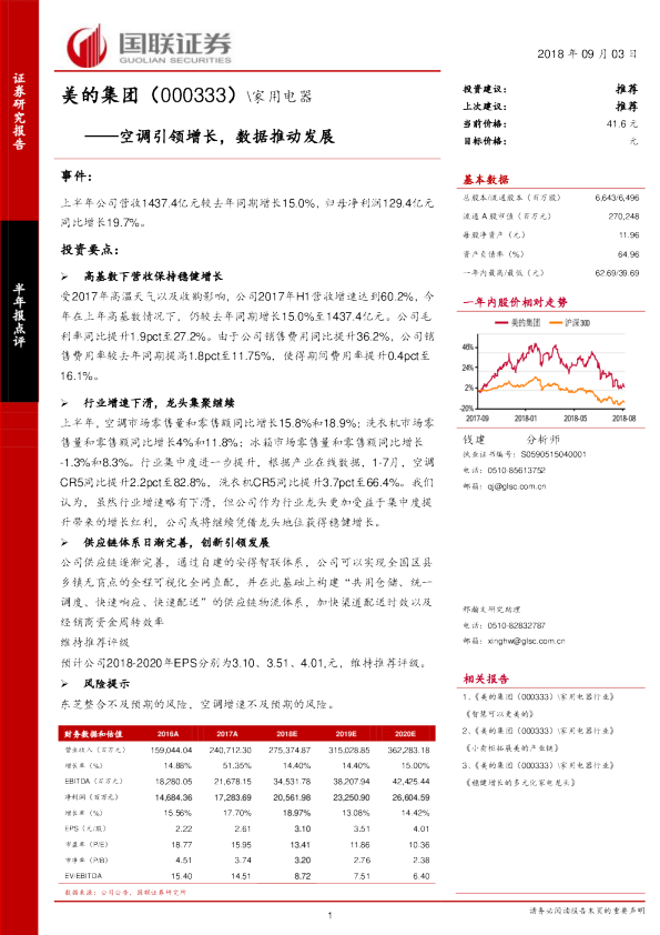 空调引领增长，数据推动发展