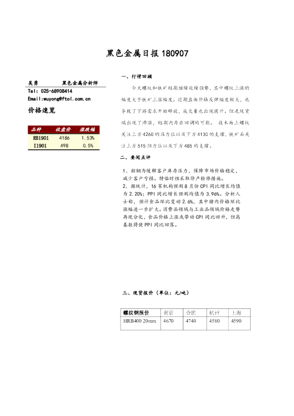 黑色金属日报