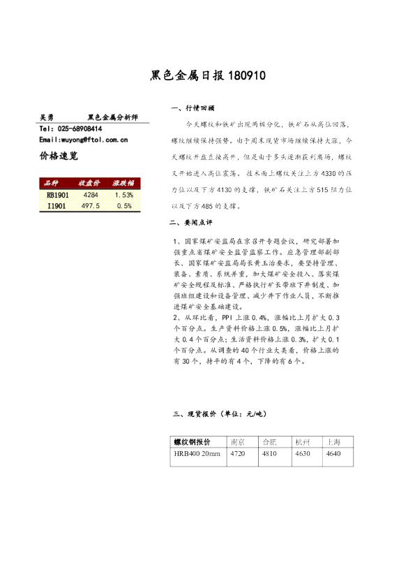 黑色金属日报