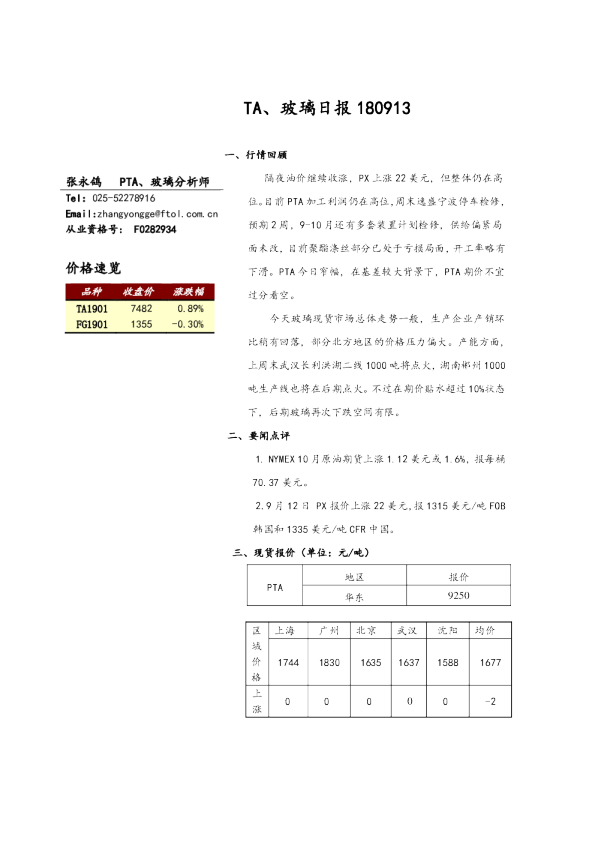 TA、玻璃日报
