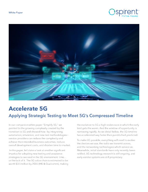 加速5G——应用战略测试以满足5G的压缩时间表