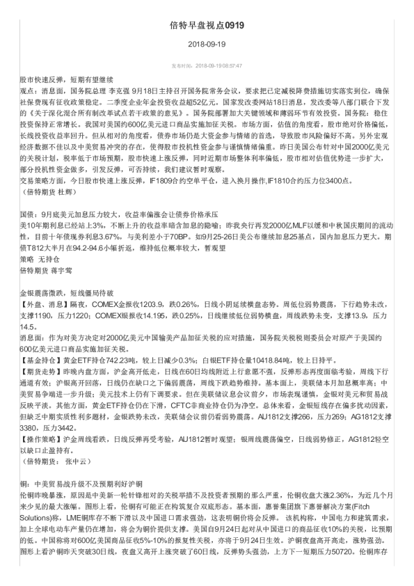 倍特早盘视点