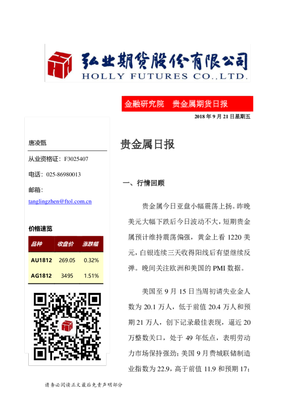 贵金属日报