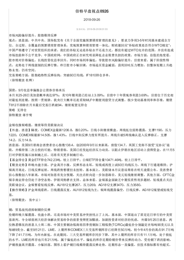 倍特早盘视点