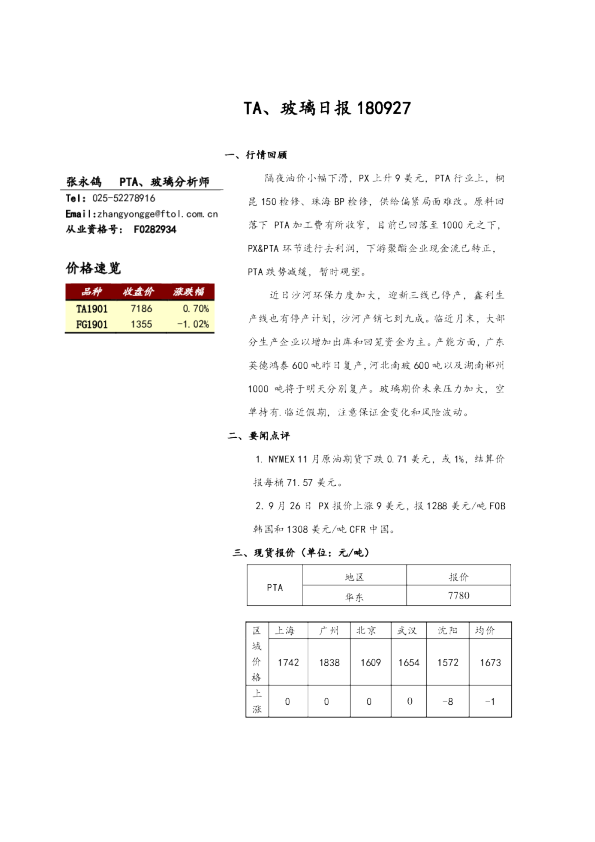 TA、玻璃日报