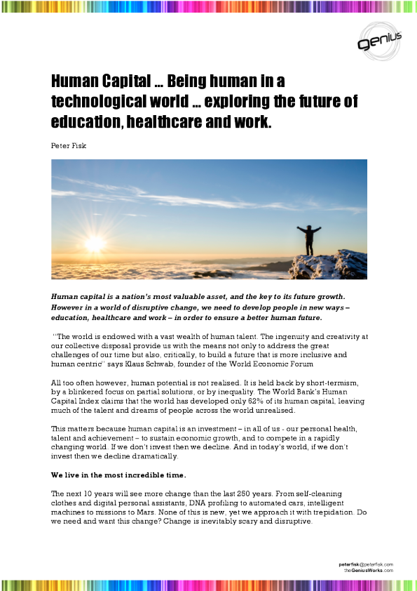 人力资本…在技术世界中成为人…教育、医疗和工作的未来