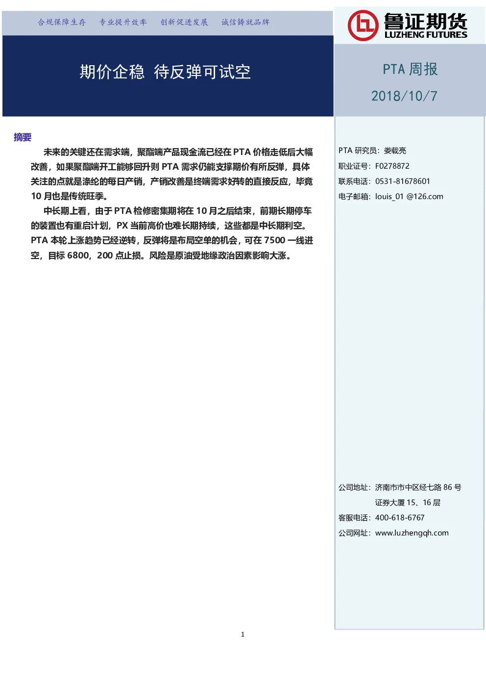 报告封面