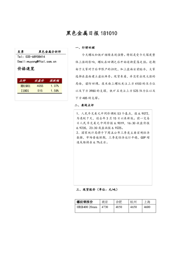 黑色金属日报