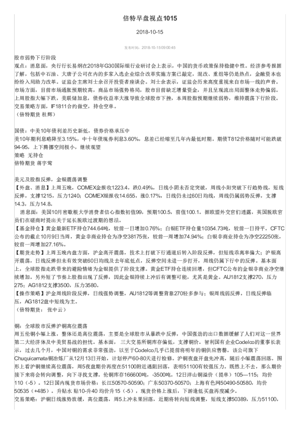 倍特早盘视点