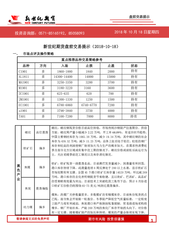 盘前交易提示