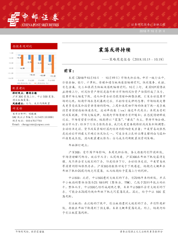策略周度报告：震荡或将持续