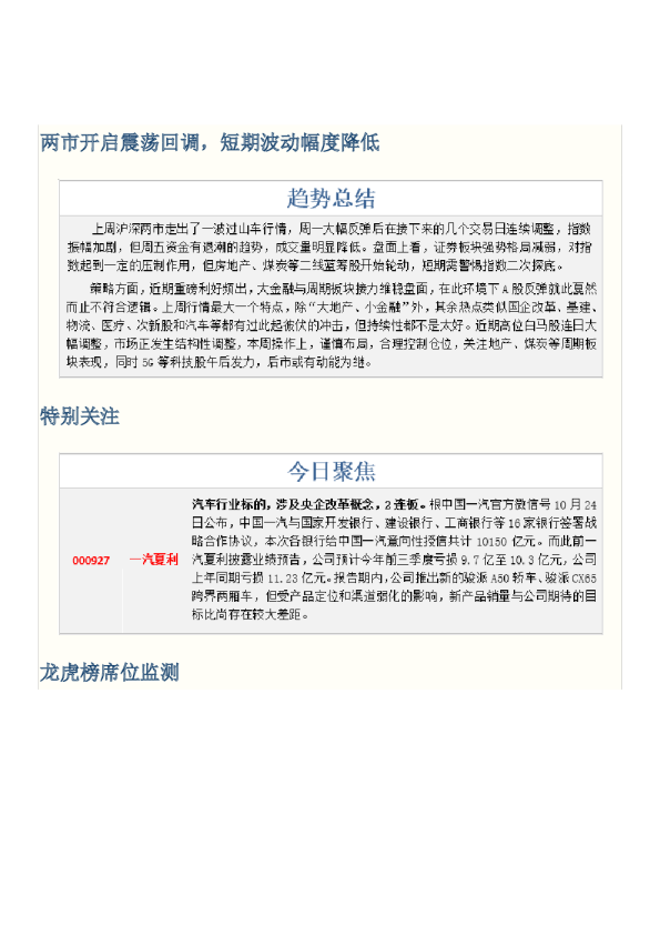 两市开启震荡回调，短期波动幅度降低