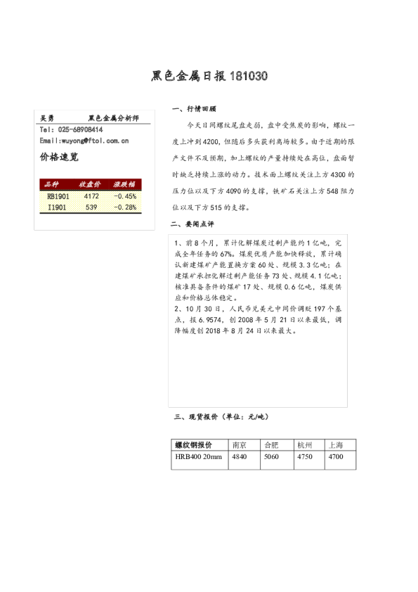 黑色金属日报