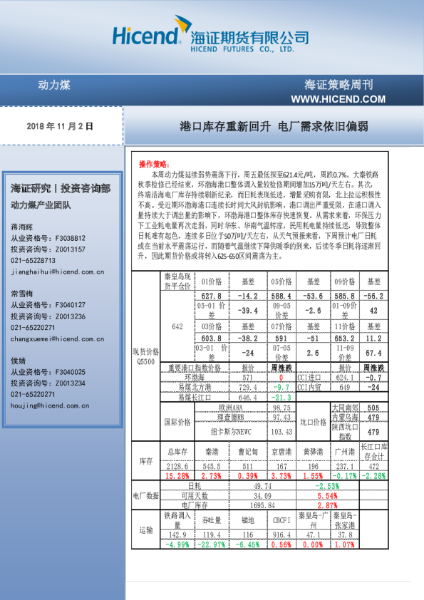 港口库存重新回升 电厂需求依旧偏弱
