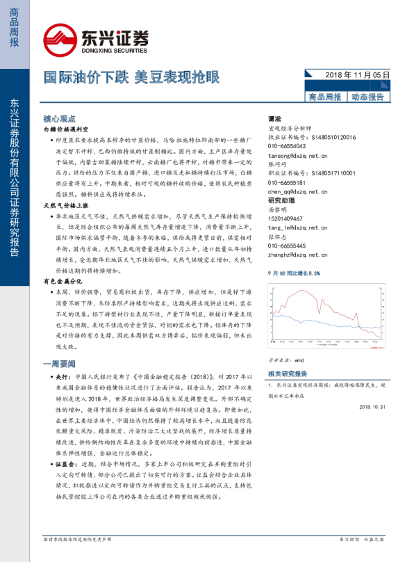 商品周报：国际油价下跌，美豆表现抢眼