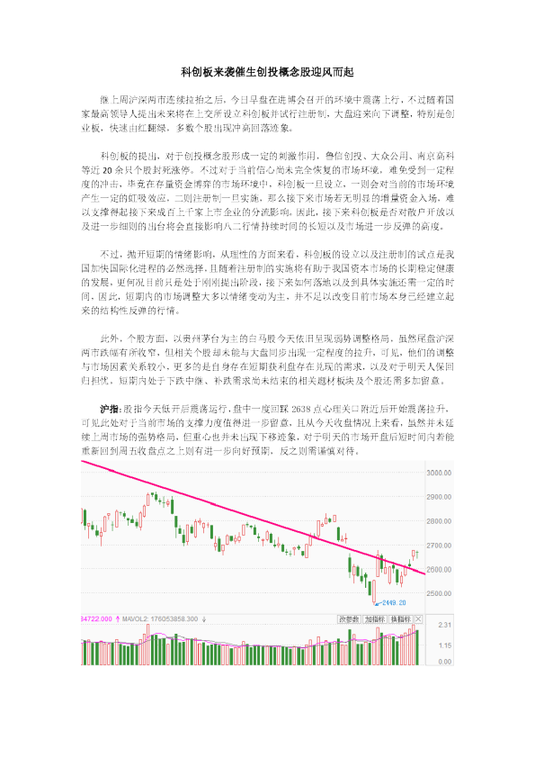 科创板来袭催生创投概念股迎风而起