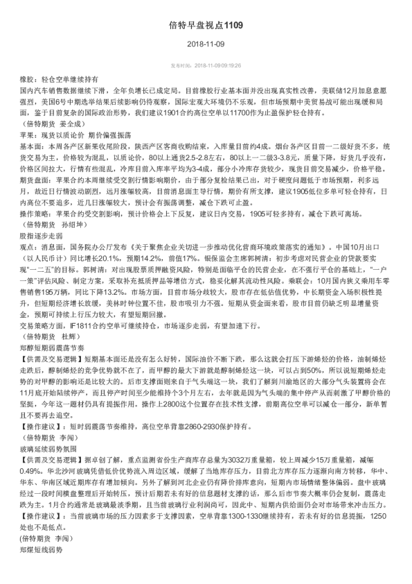 倍特早盘视点