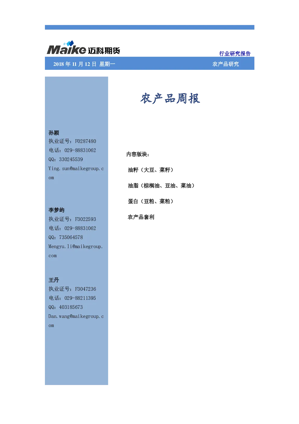 报告封面