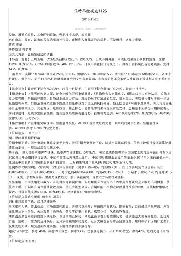 倍特早盘视点