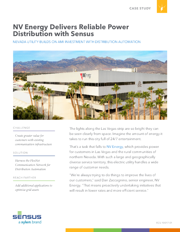 NV Energy通过Sensus提供可靠的配电