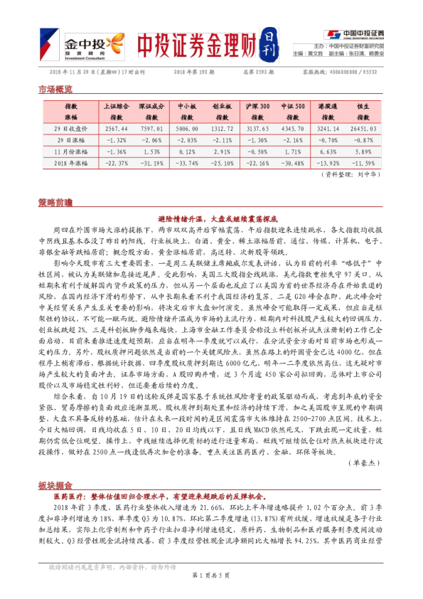 中国中投证券中投证券理财日刊