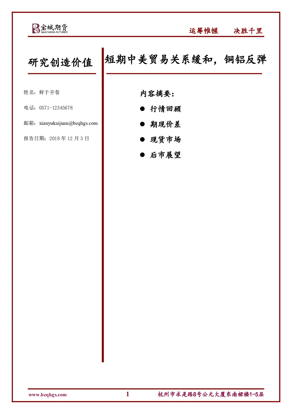 报告封面