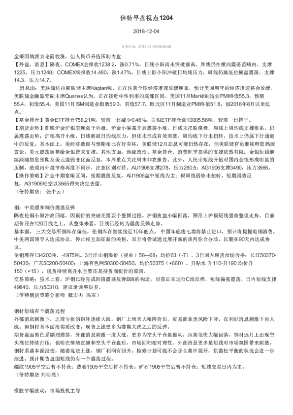 倍特早盘视点