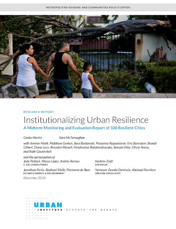 Institutionalizing urban resilience a midterm monitoring and
