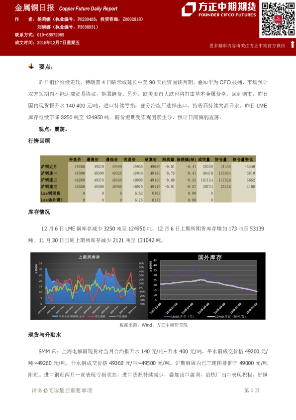 方正中期期货：金属铜日报
