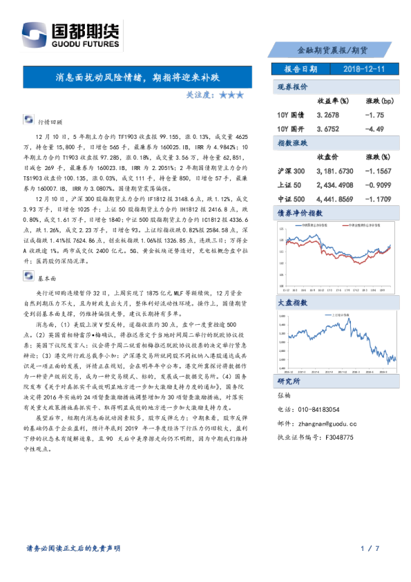 金融期货晨报：消息面扰动风险情绪，期指将迎来补跌