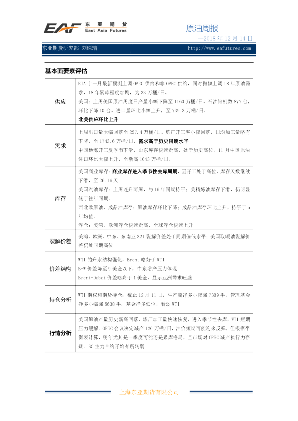 原油周报