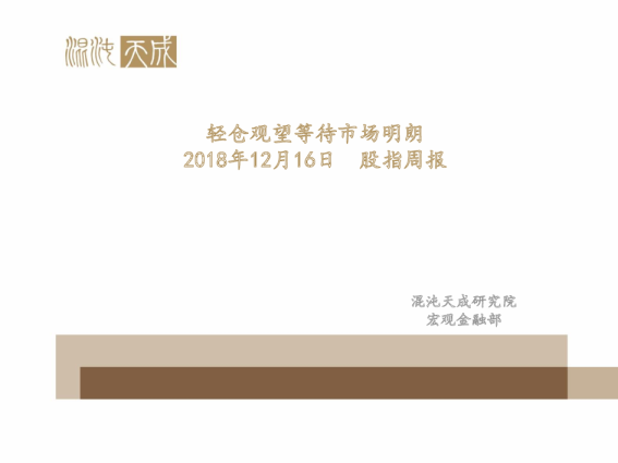 股指周报：轻仓观望等待市场明朗