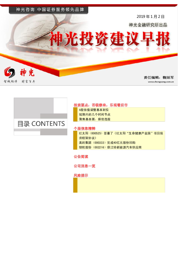 神光投资建议早报