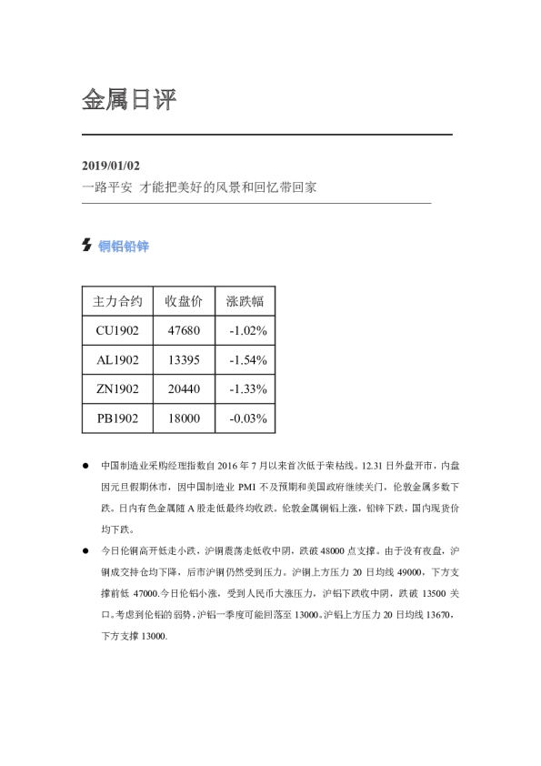 金属日评
