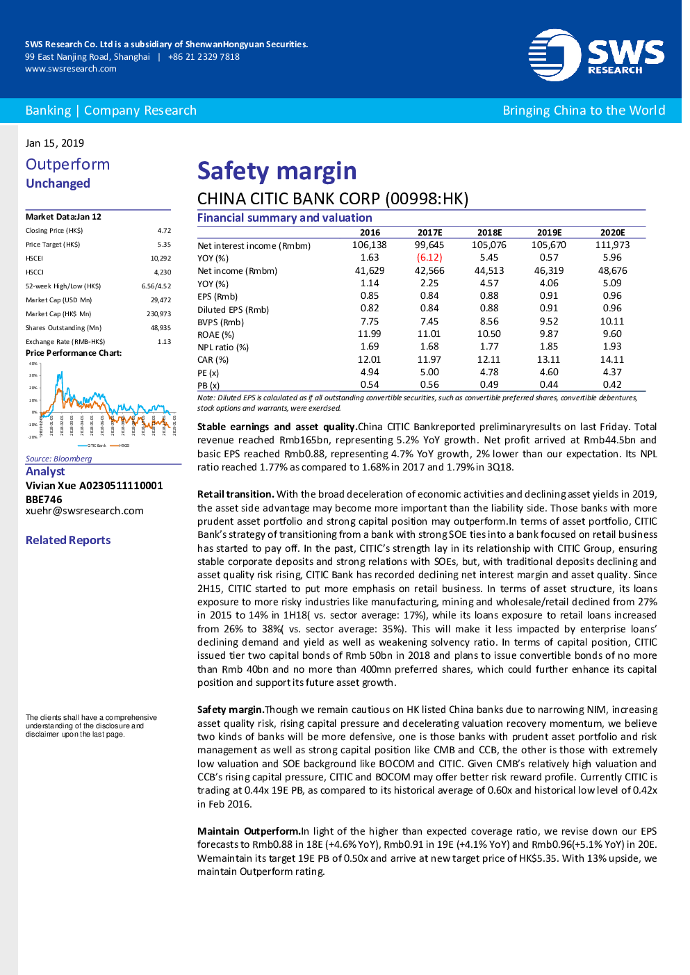 中信银行(0998.HK)安全边际