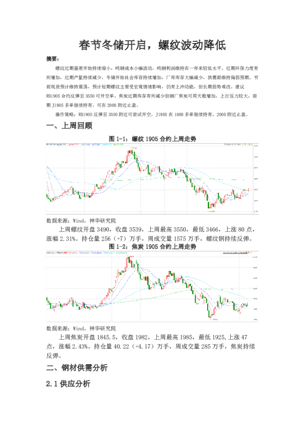 春节冬储开启，螺纹波动降低