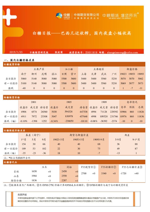 白糖日报：巴西几近收榨，国内夜盘小幅收高