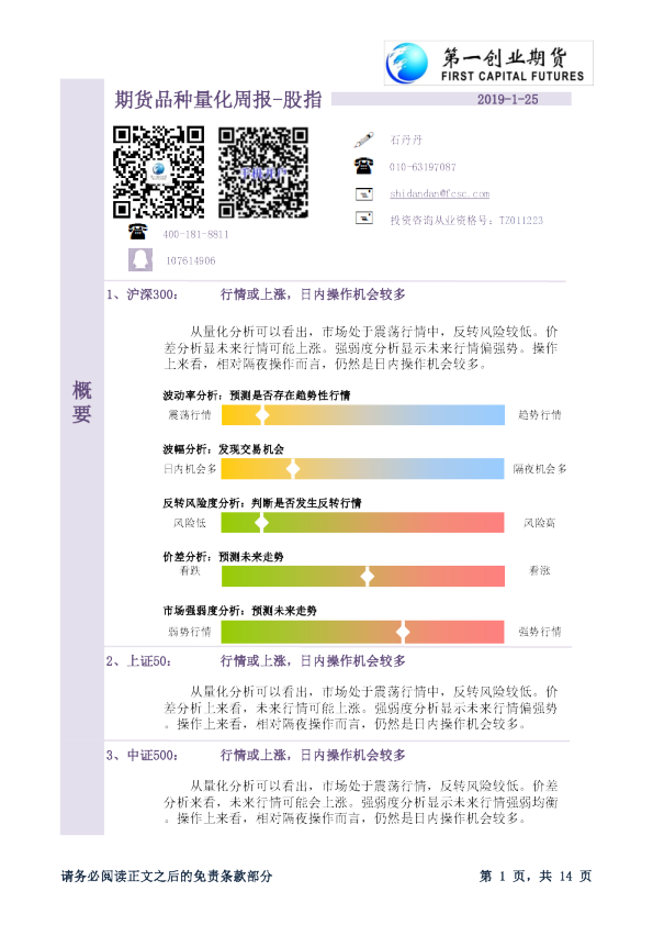 期货品种量化周报-股指