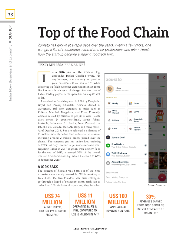 ZOMATO: TOP OF THE FOOD CHAIN