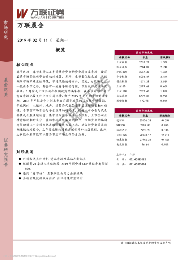 万联晨会