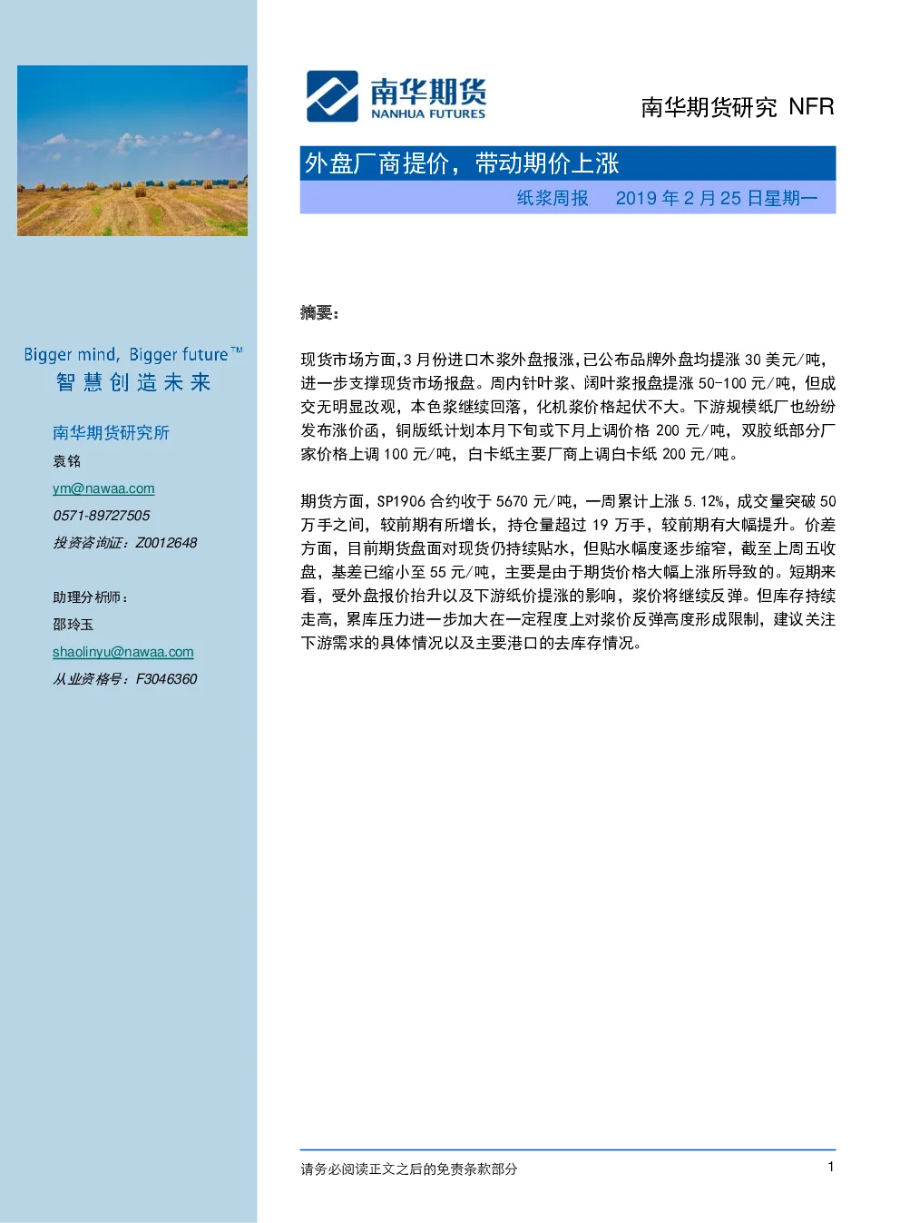 报告封面