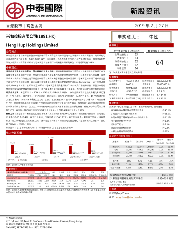 Heng Hup Holdings Limited
