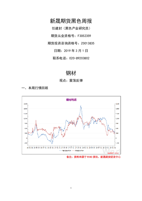 新晟期货黑色周报
