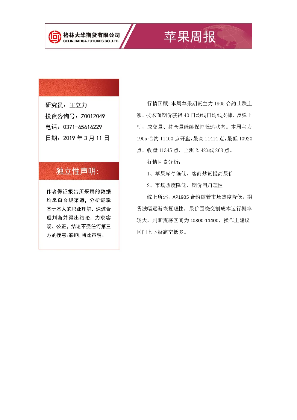 报告封面