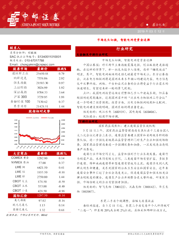 市场龙头切换，智能电网受资金追捧