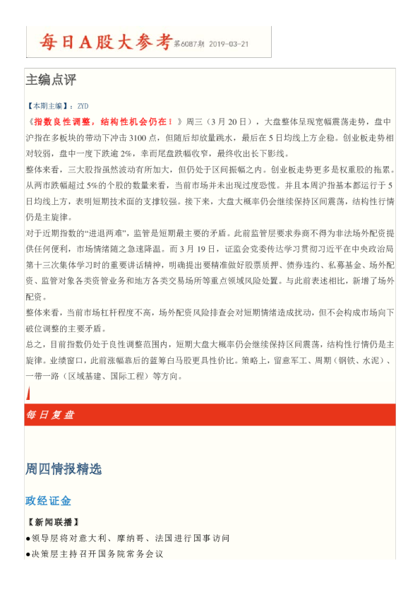 每日A股大参考