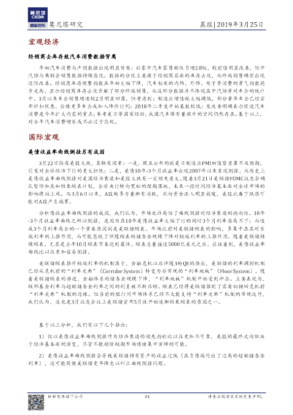 莫尼塔研究晨报