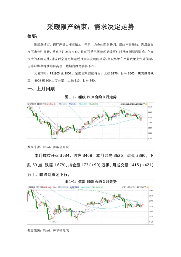 采暖限产结束，需求决定走势