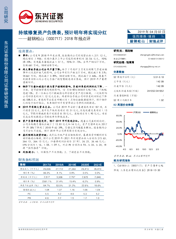 2018年报点评：持续修复资产负债表，预计明年将实现分红